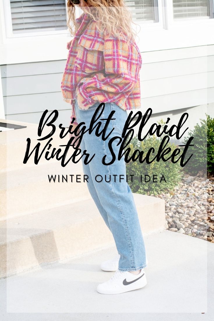 Bright Plaid Shacket for Winter and Nike Sneakers. | LSR